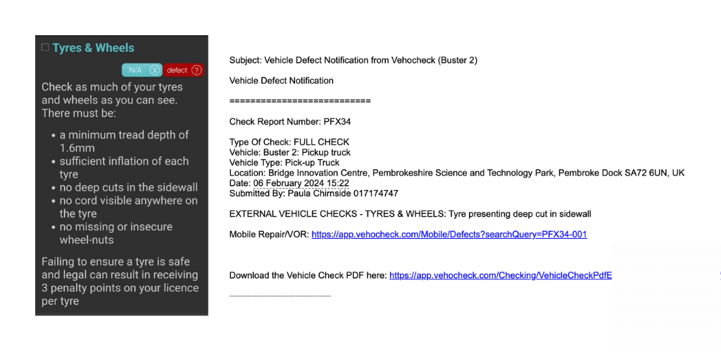 VC Tyre newsletter Defect Reporting new